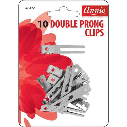 Annie double prong clips. 10ct. #3172