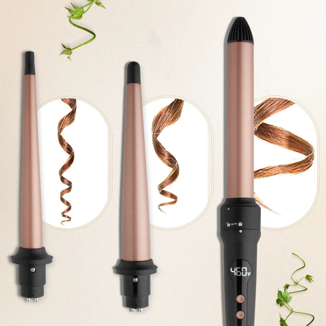 Annie H&H 3 IN 1 Digital interchangeable curling wand set. #5997