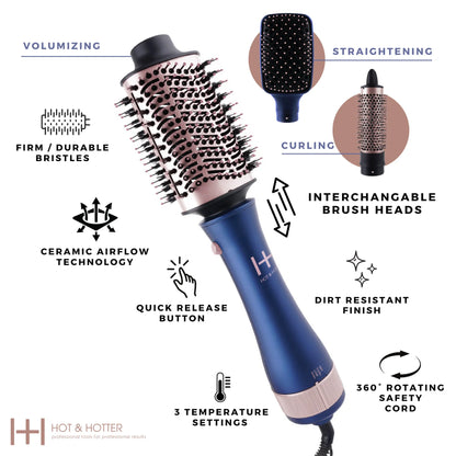 Annie hot & hotter all in one interchangeable hair dryer brush set. #5913