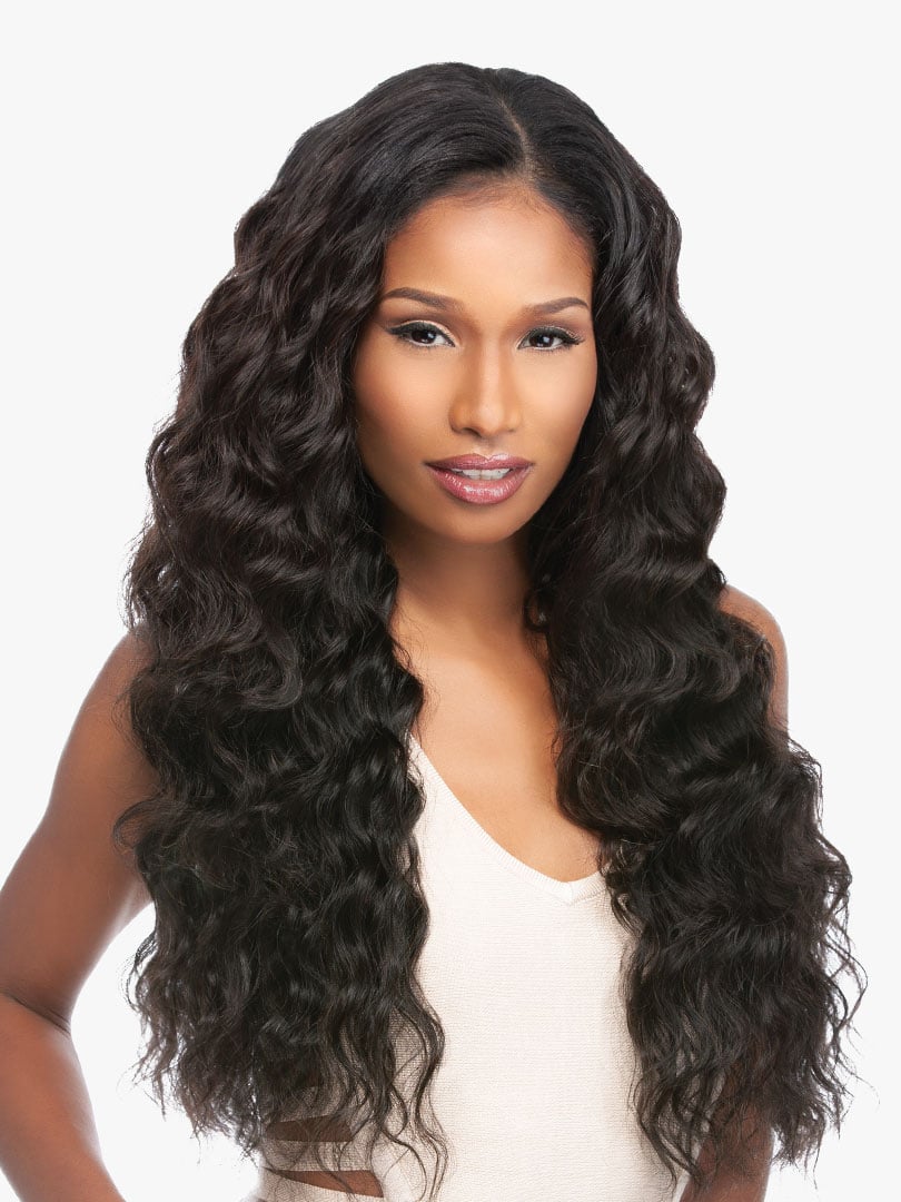 Sensationnel Bare & natural loose deep 3 Bundles + 4X4 frontal