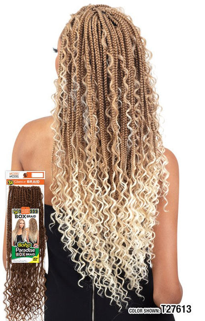 Model Model 3X boho Paradise BOX BRAID 22"