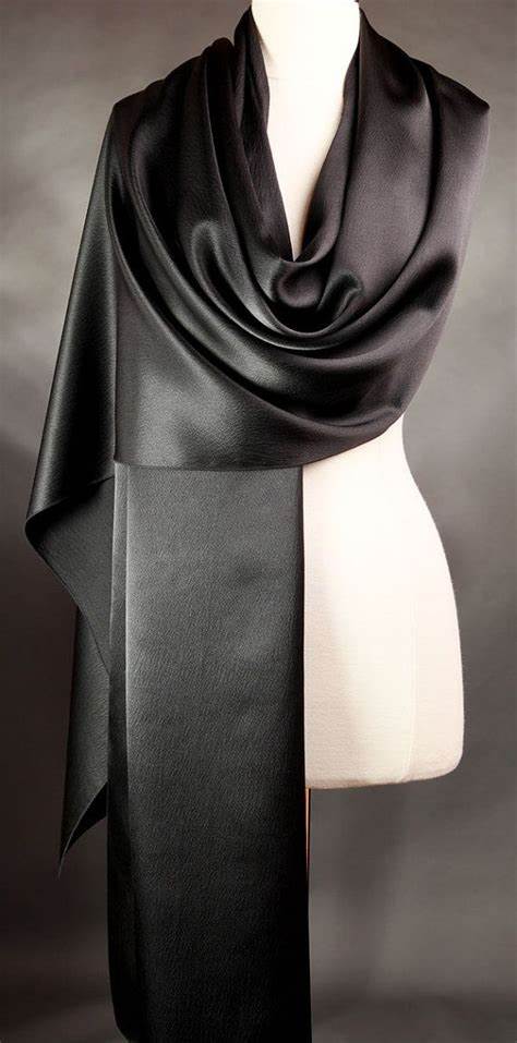 Silk Feel Scarf Black