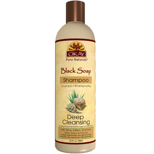 OKAY AFRICAN BLACK SOAP SHAMPOO 12oz / 355ml