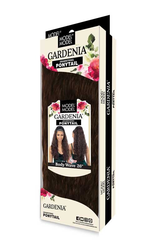 Model Model Gardenia drawstring ponytail. Body wave 26“