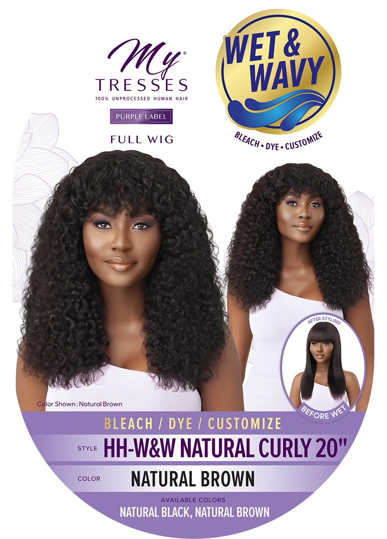 Outre Mytresses purple label full cap wig. W&W HH NATURAL CURLY 20”