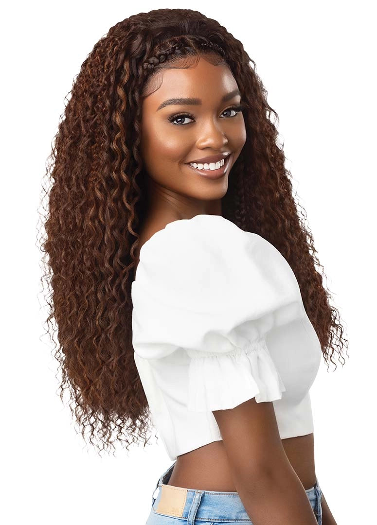 Outre 13x2 lace frontal wig. Halo stitch braid 26”