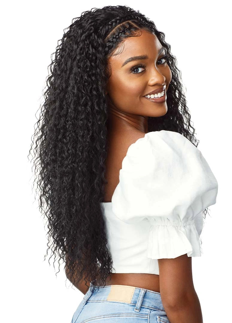 Outre 13x2 lace frontal wig. Halo stitch braid 26”