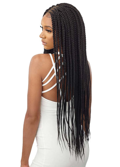 Outre Middle part feed in box braids lace front wig. 36"