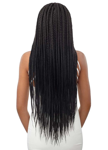 Outre Middle part feed in box braids lace front wig. 36"