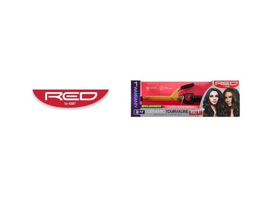 RED by KISS Ceramic Tourmaline Professional Curling Iron (CI04N - 3/4" inch)