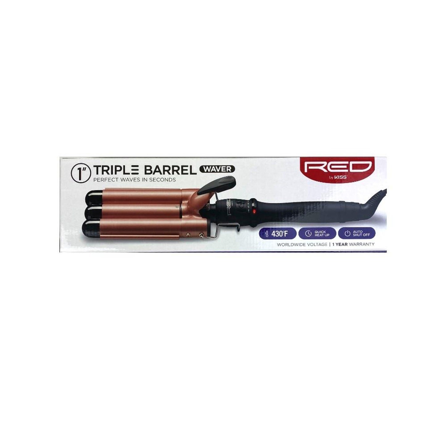 RED by Kiss 1" Triple Barrel Waver Curling Iron