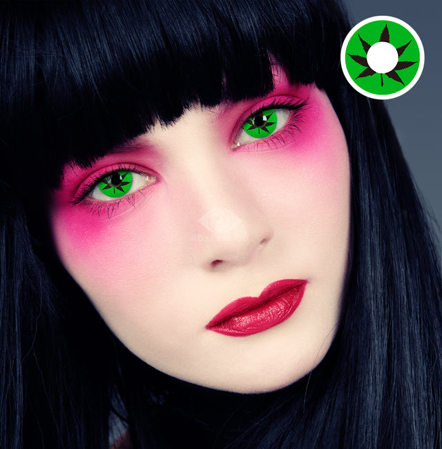 Rosee contacts. Red series. Cannabis leaf