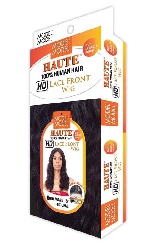 Model model Haute HD lace front wig. Body wave 18“. Natual