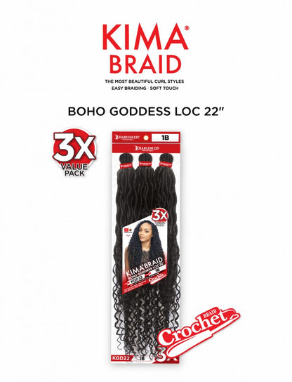 Harlem 125 kima Boho Goddess loc 22". 3x. KGD22