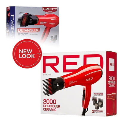 RED BY KISS 2000 CERAMIC DETANGLER DRYER. BD10N