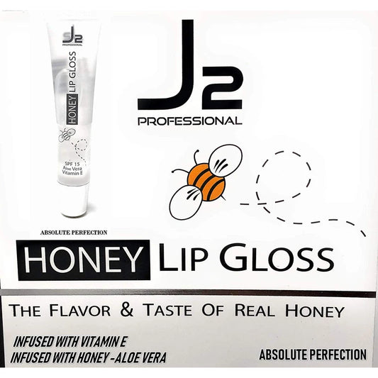 J2 Honey Lip Gloss, clear with SPF 15, Aloe Vera and Vitamin E