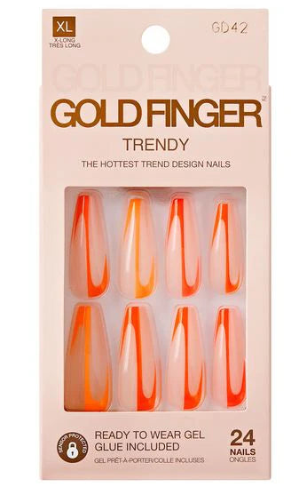 Gold Finger Trrendy nails. GD42