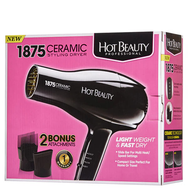 Hot Beauty Professional 1875 Ceramic Styling Dryer HBD01N