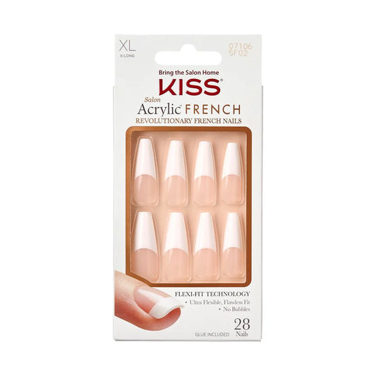 Kiss acrylic French nails. SF02