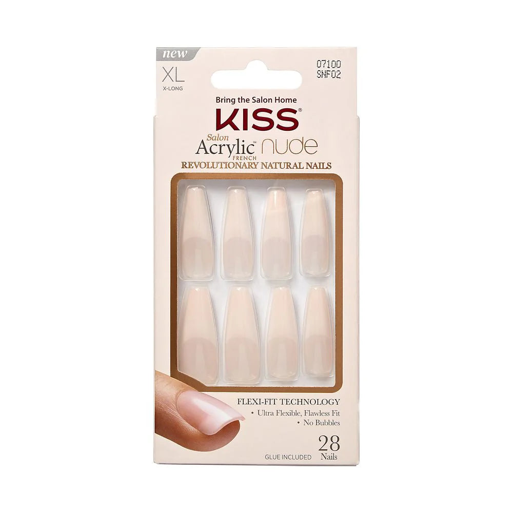 Kiss acrylic French nude nails. SNF02