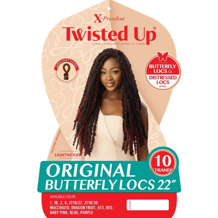 OUTRE X-pression twisted up- Original butterfly locs 22"