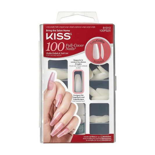 Kiss 100 tips nails. Sculpted clear. 100ps25