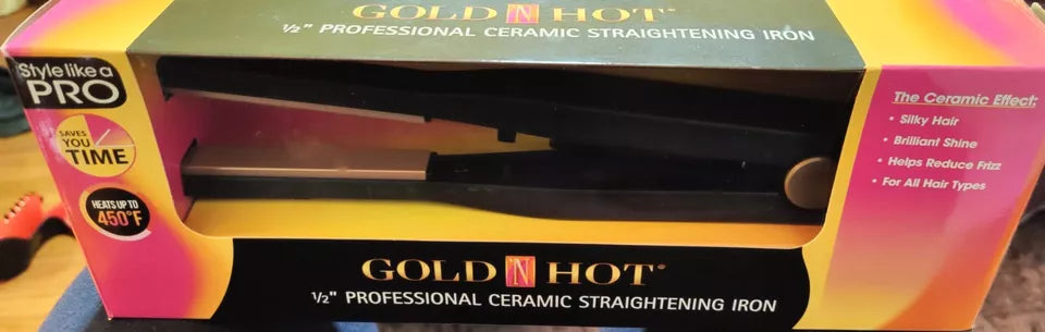 Gold N Hot GH3018V2 Professional Ceramic Flat Iron 1/2