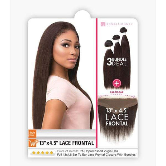 Sensationnel Bare & natural straight bundle 3 bundles + 13X4 Closure