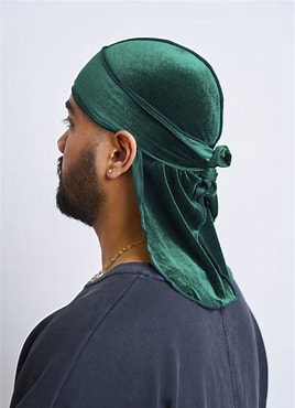 Dream velvet durag. Green. Dre007VHG