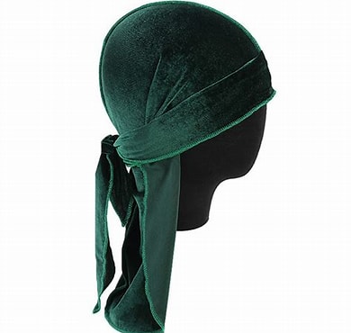 Dream velvet durag. Green. Dre007VHG