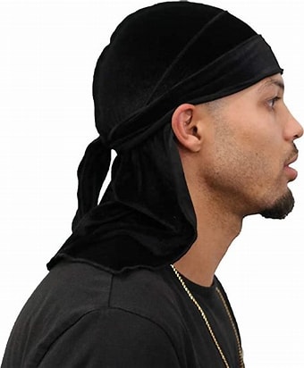 Black ice wave durag-Black