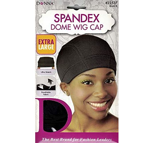 Donna Spandex Dome Cap Black. #22217